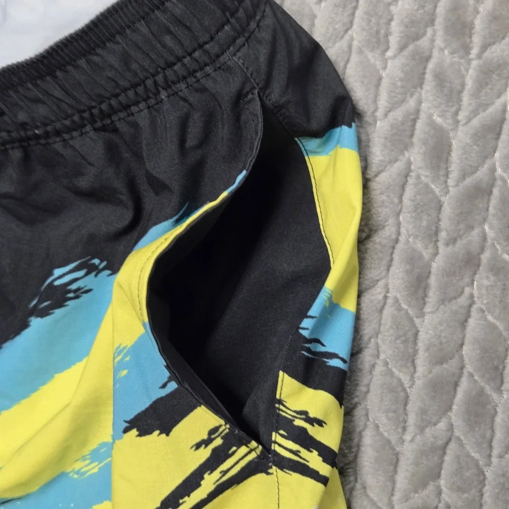 Chubbies Mens 2XL 7 Inch Swim Trunks Abstract Brushstroke Blue Yellow Black